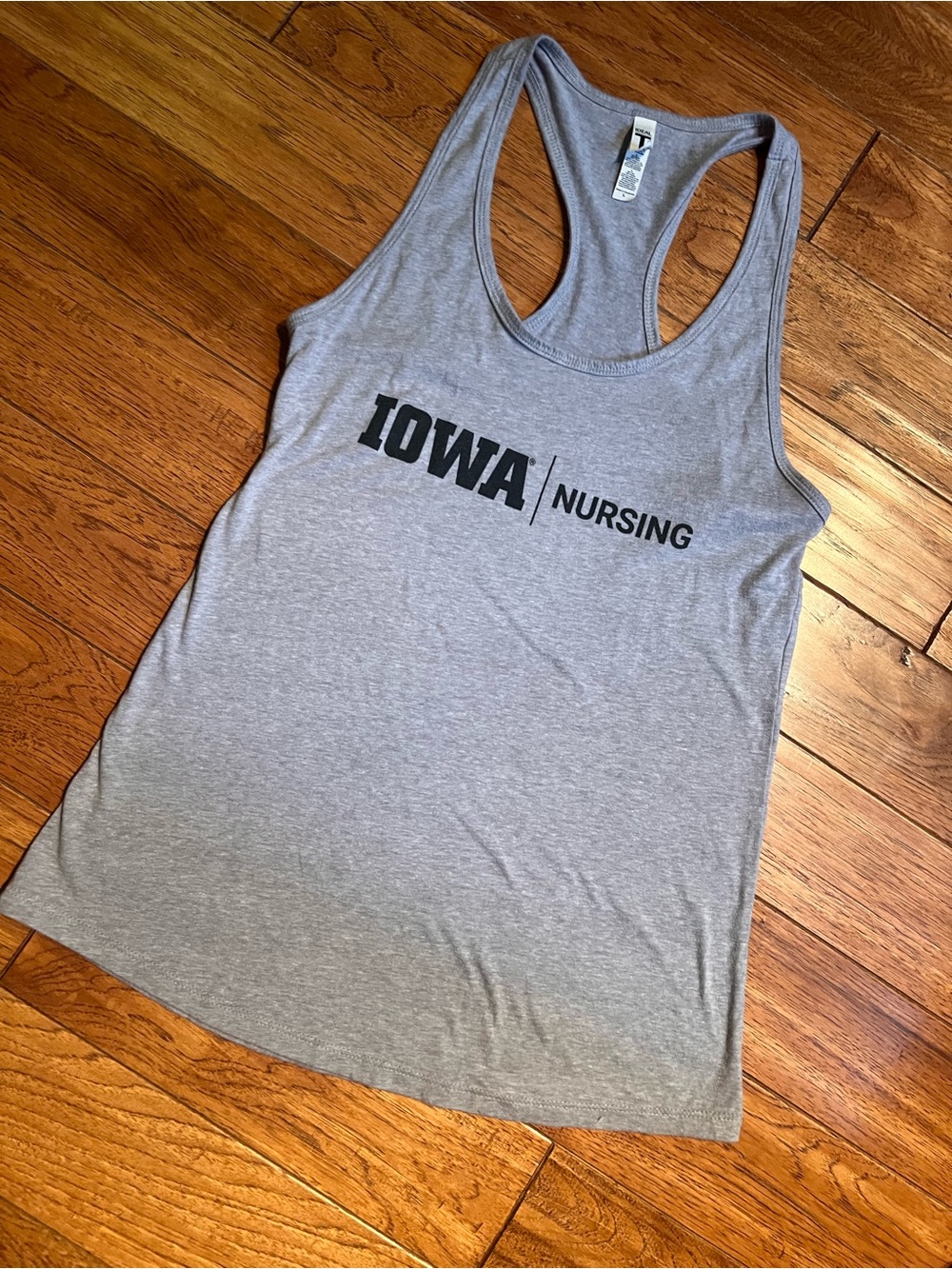 NWOT. Iowa Nursing Women's Gray Racerback Tank - Athletic Fit